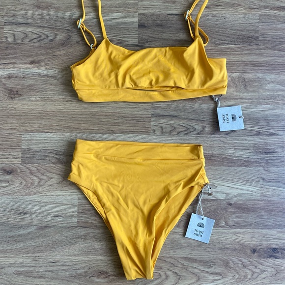 NWT Toast Swim Marigold High Waisted Bikini Bottoms - Picture 3 of 3